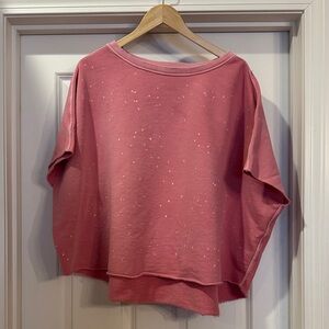 All Saints Xonda Splatter Sweatshirt - Pink Cropped Oversized